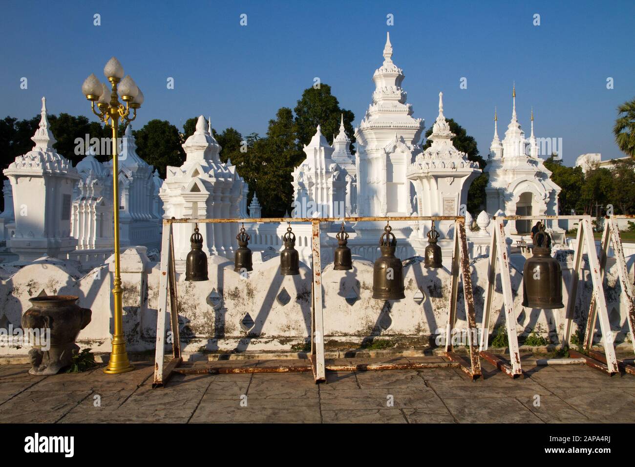 bells Wat Suandok temple Chiang Mai Thailand Thai Stock Photo
