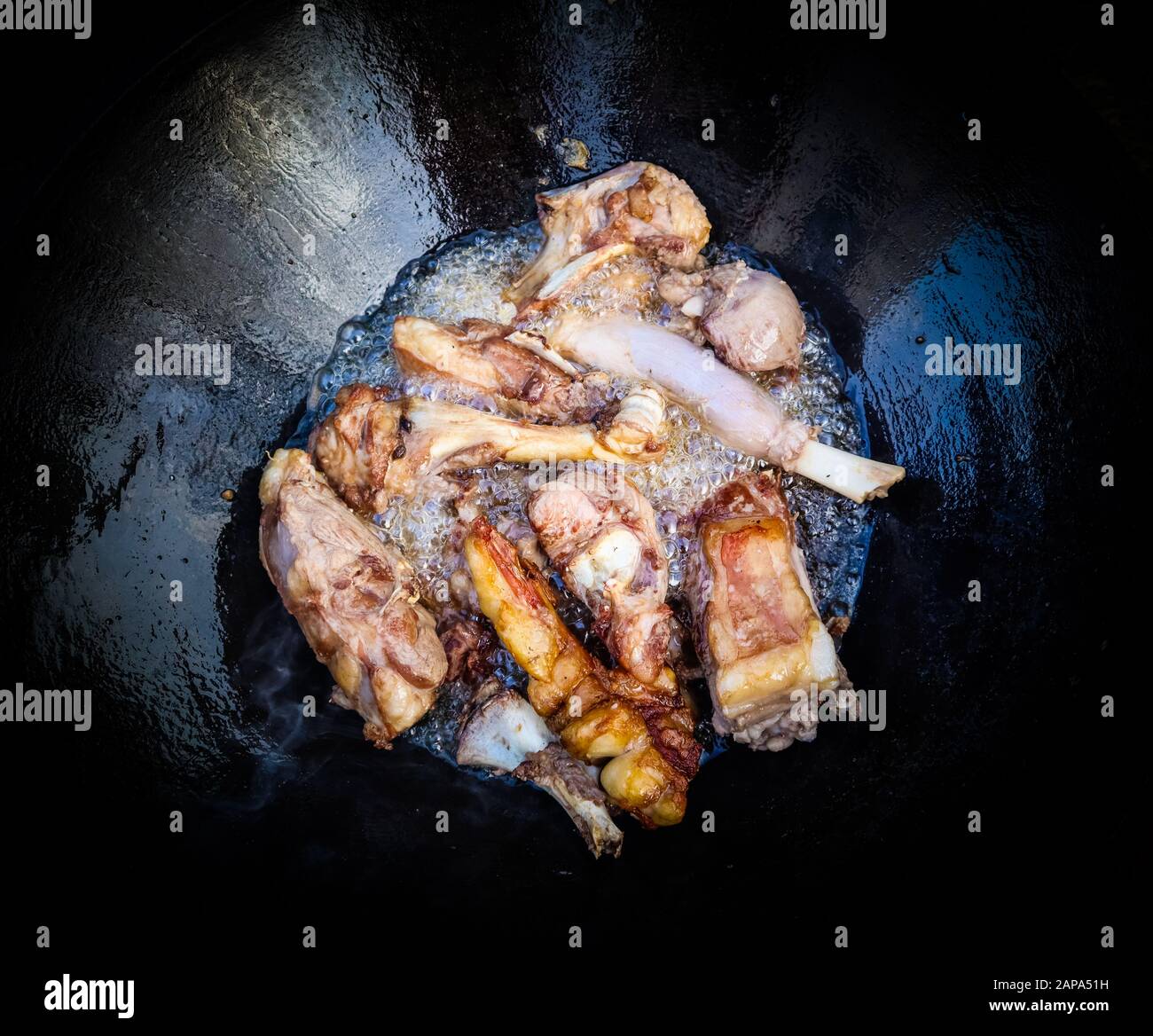 food, aliment, closeup, ham, slices, fried, cooked, pork, pan, frying-pan  Stock Photo - Alamy