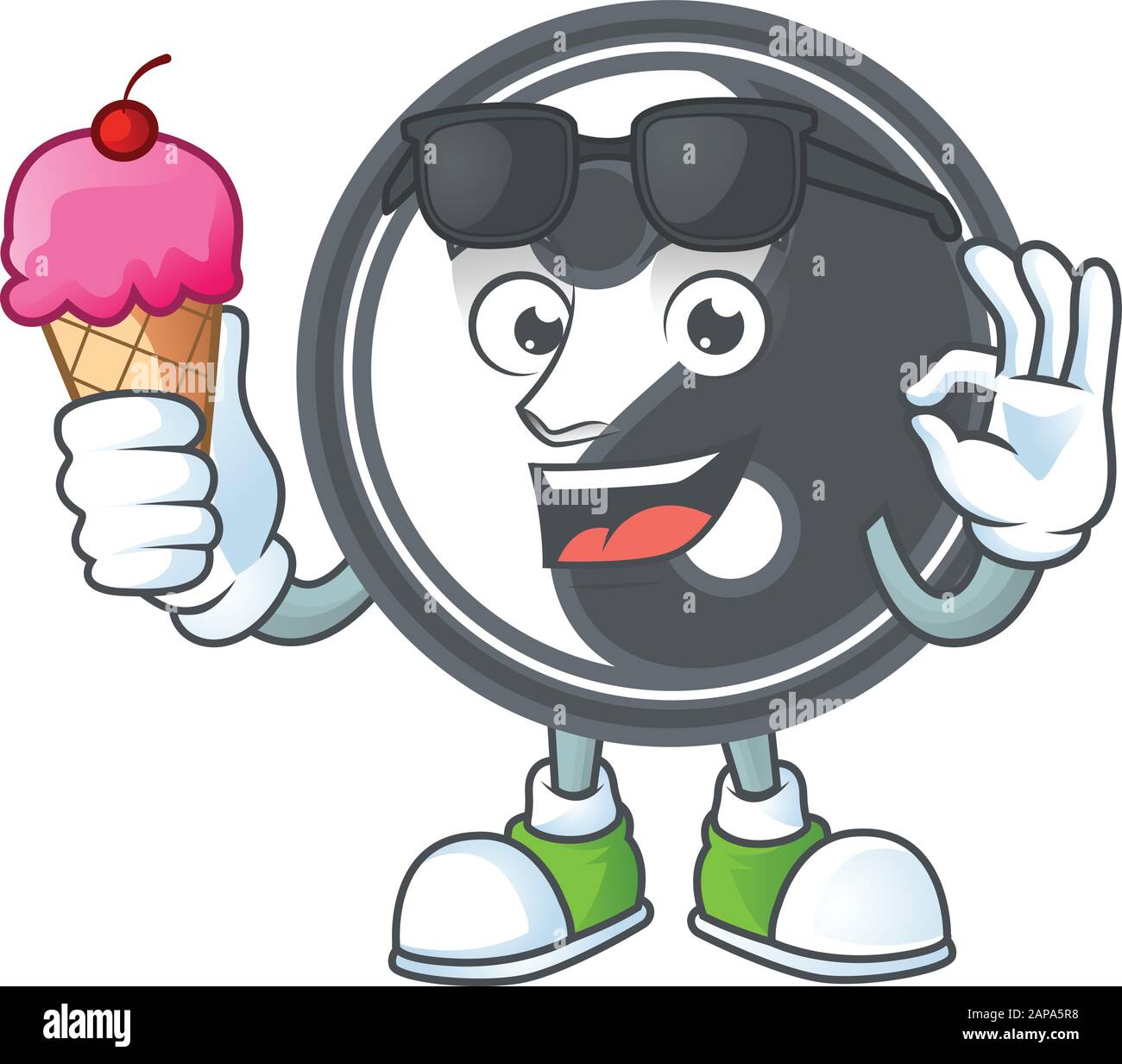 Yin yang mascot cartoon design with ice cream Stock Vector Image & Art ...
