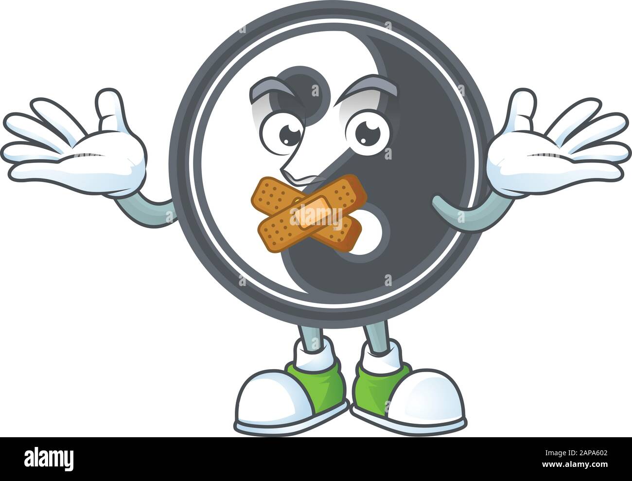 a silent gesture of yin yang mascot cartoon character design Stock ...