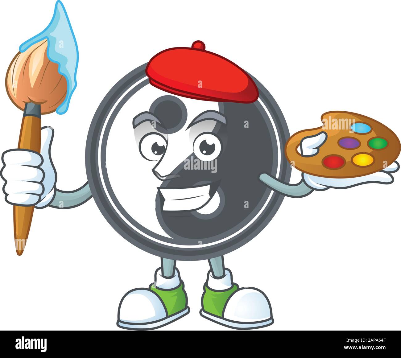 Smart yin yang painter mascot icon with brush Stock Vector Image & Art ...