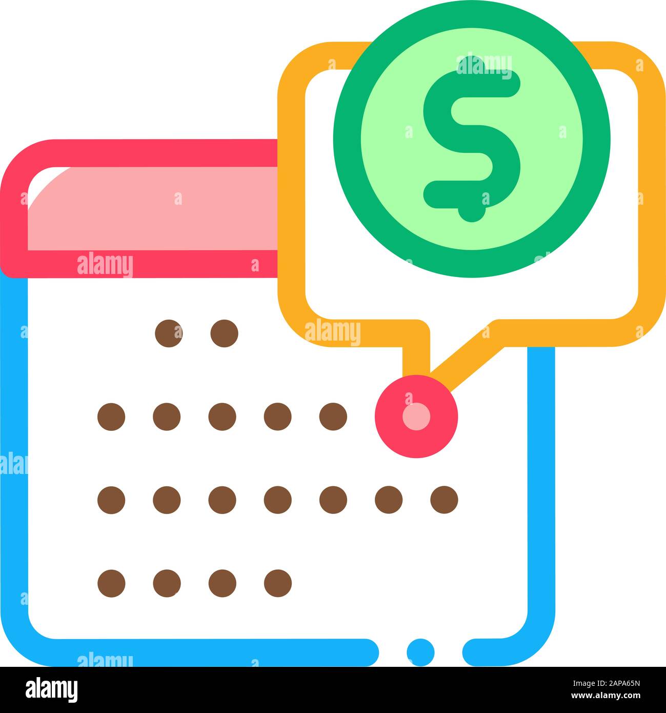 Calendar Coin Icon Vector Outline Illustration Stock Vector Image & Art ...