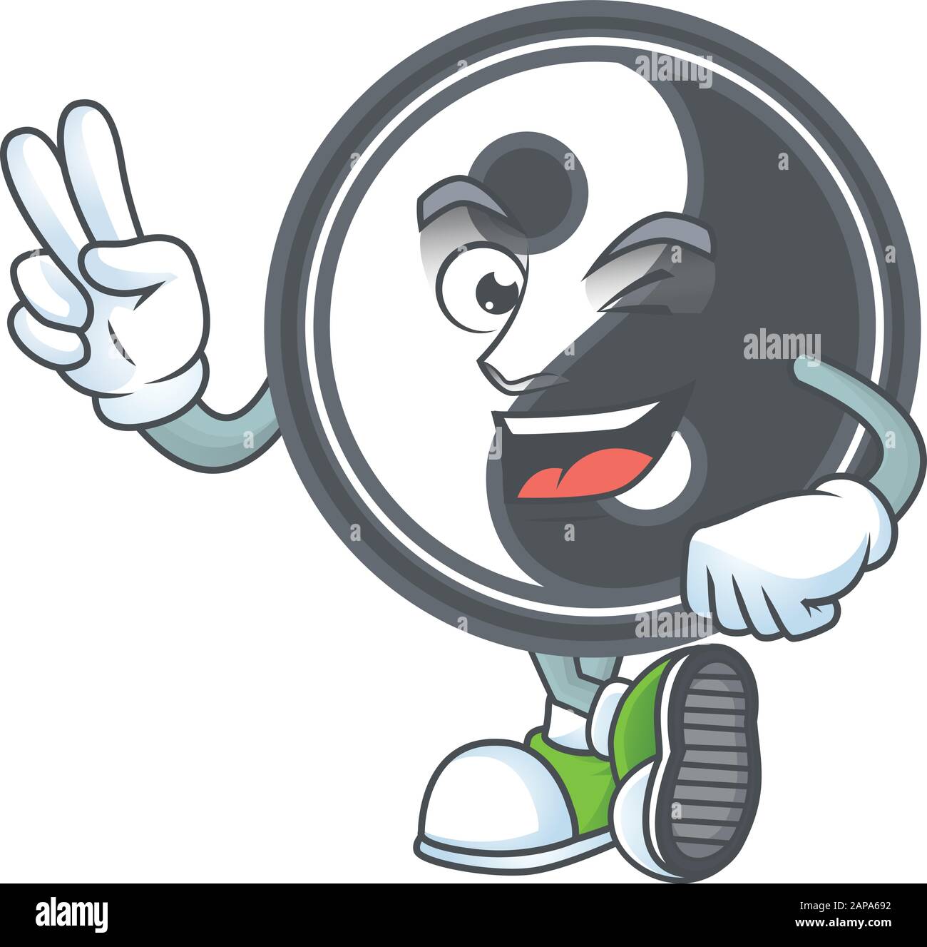 cartoon mascot design of yin yang with two fingers Stock Vector Image ...