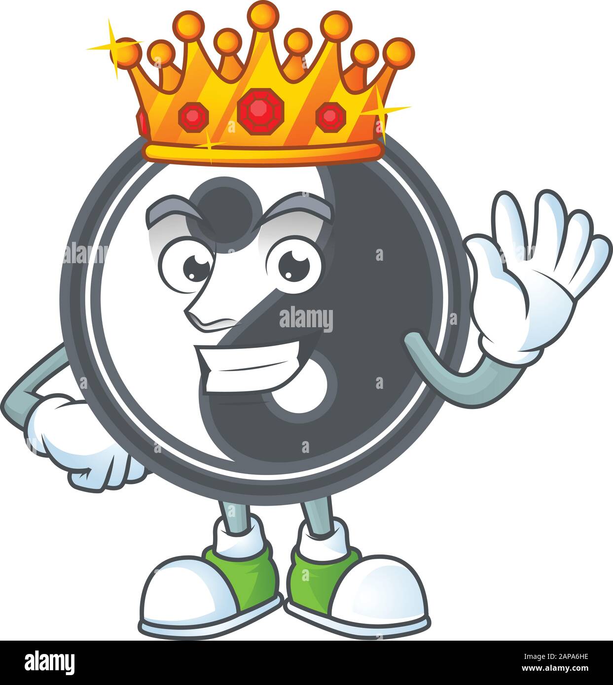 A stunning of yin yang stylized of King on cartoon mascot style Stock ...