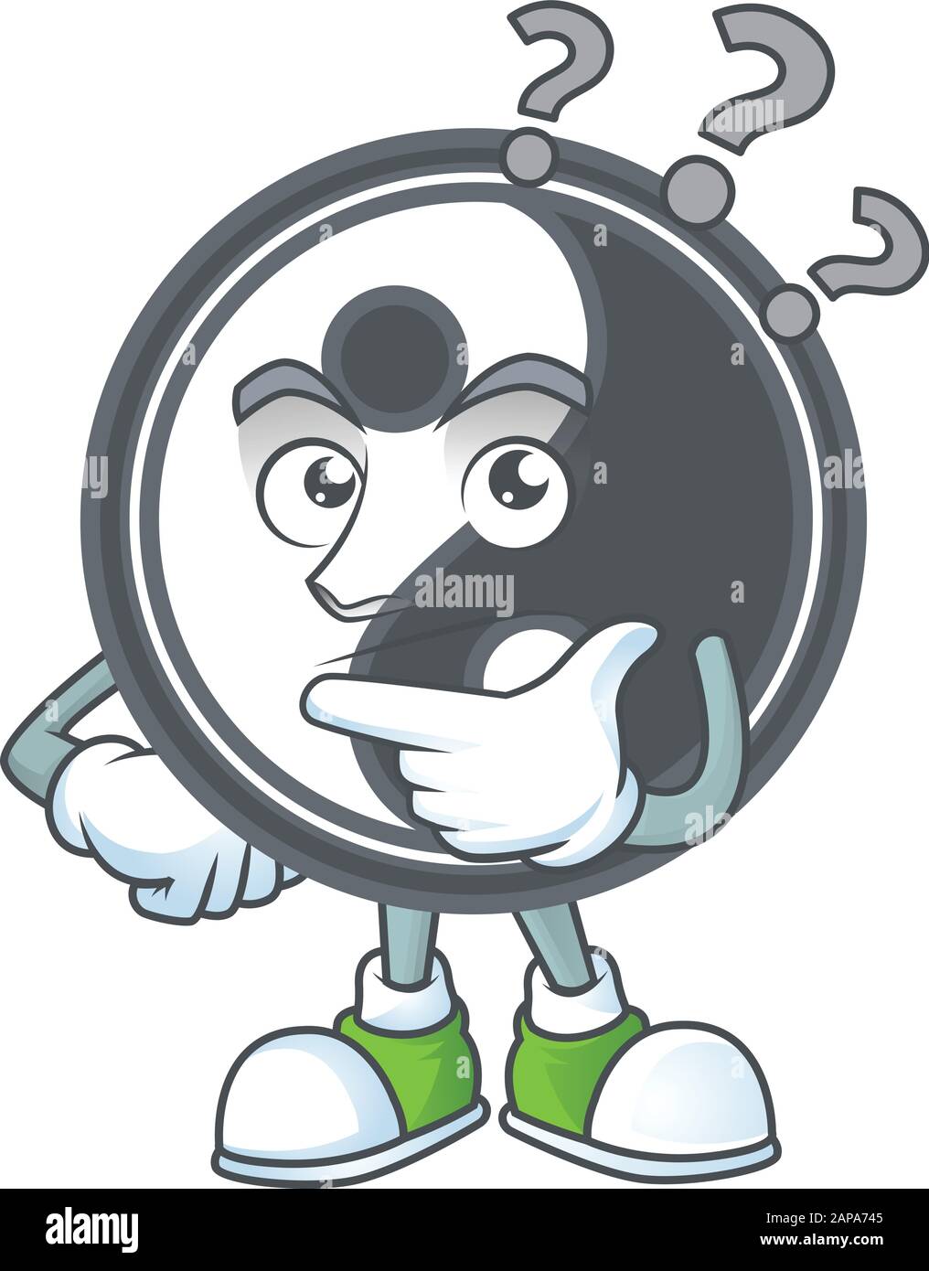 Yin yang cartoon mascot style with confuse gesture Stock Vector Image ...