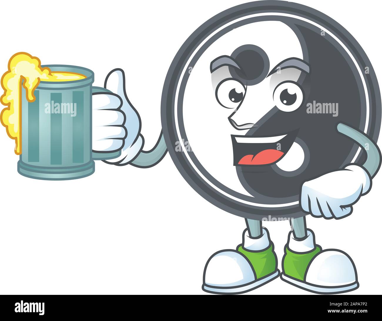 Happy yin yang mascot design with a big glass Stock Vector Image & Art ...