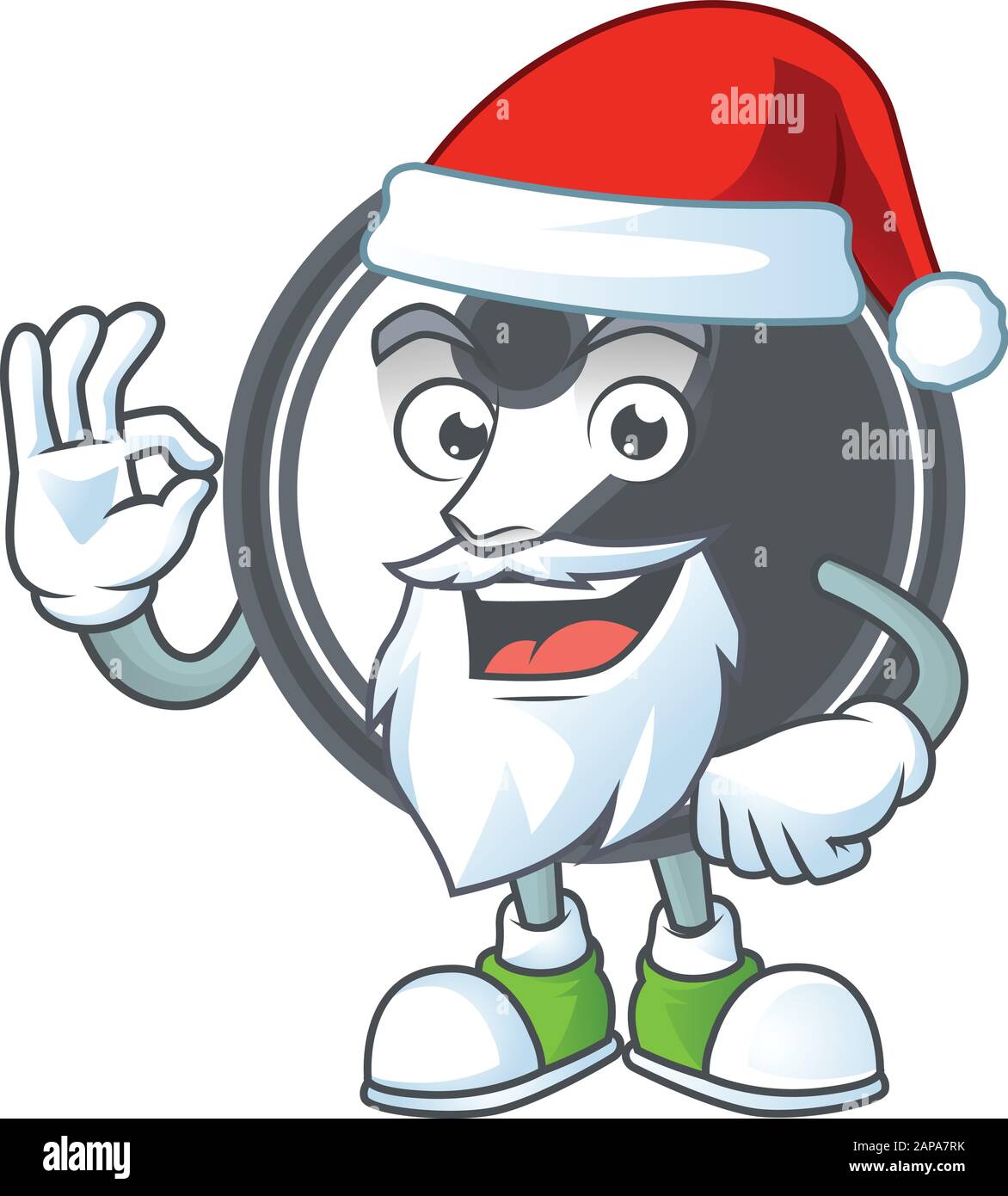 A picture of Santa yin yang mascot picture style with ok finger Stock ...