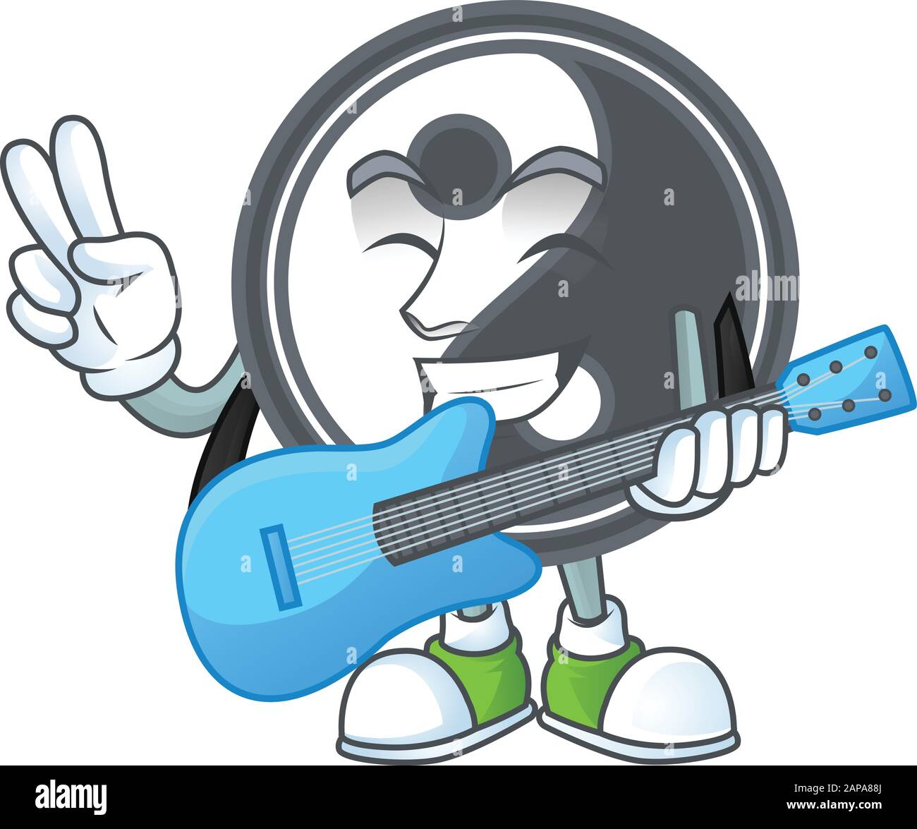 A mascot of yin yang performance with guitar Stock Vector Image & Art ...