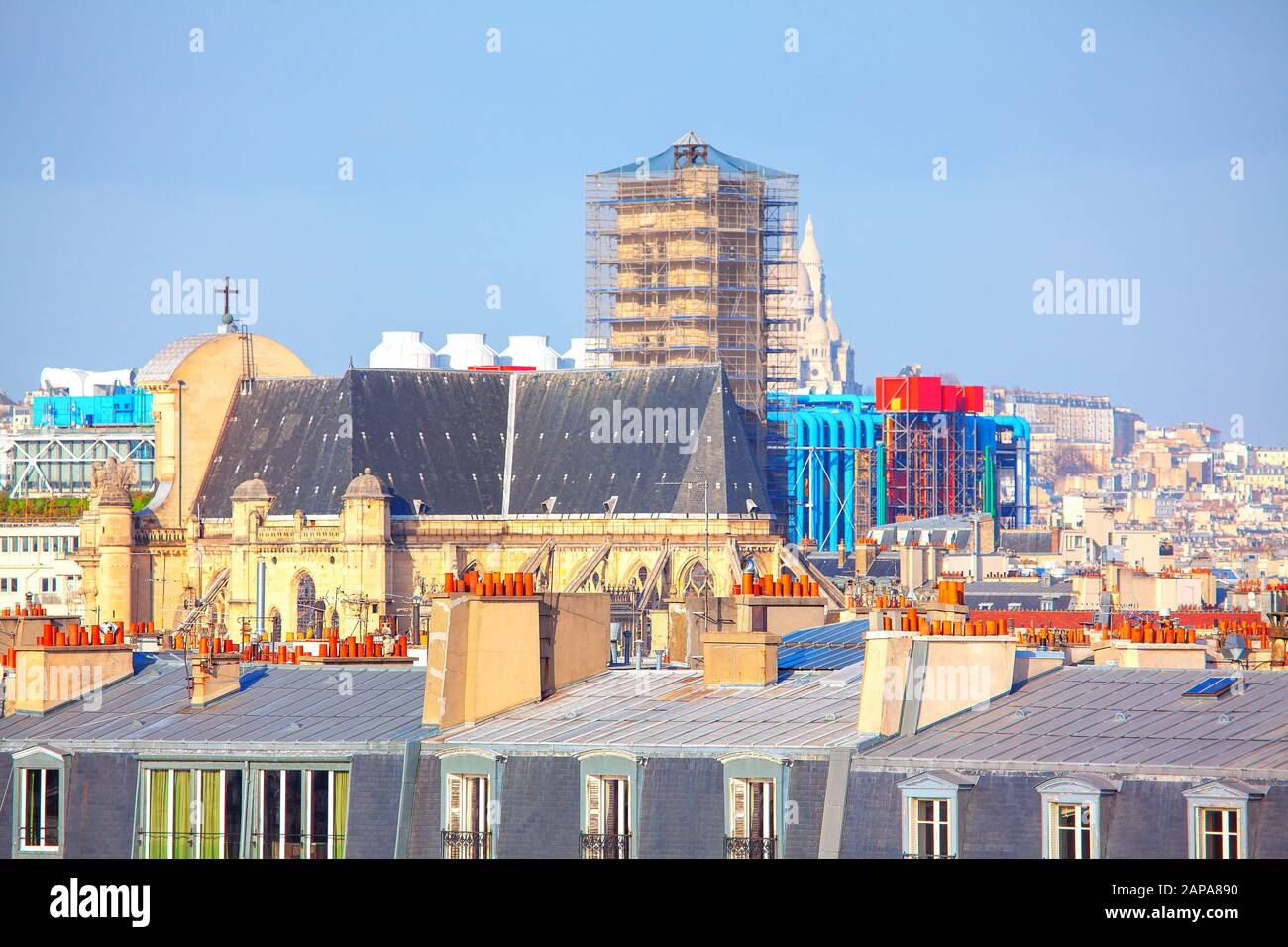Parisian Rooftops in the daytime Stock Photo Alamy