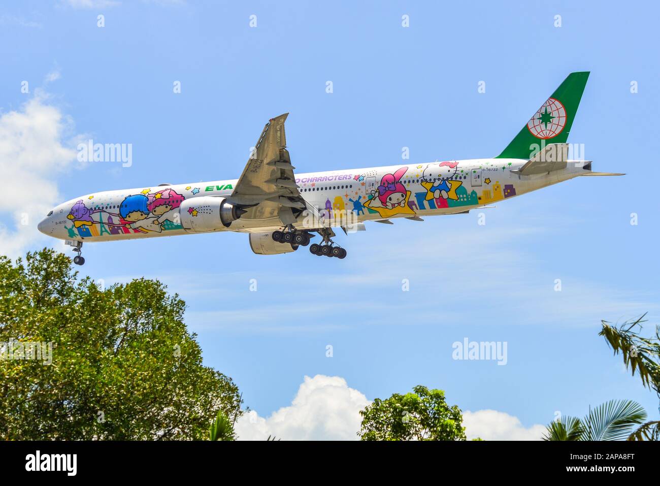 Singapore - Mar 27, 2019. B-16722 EVA Airways Boeing 777-300ER (Hello ...