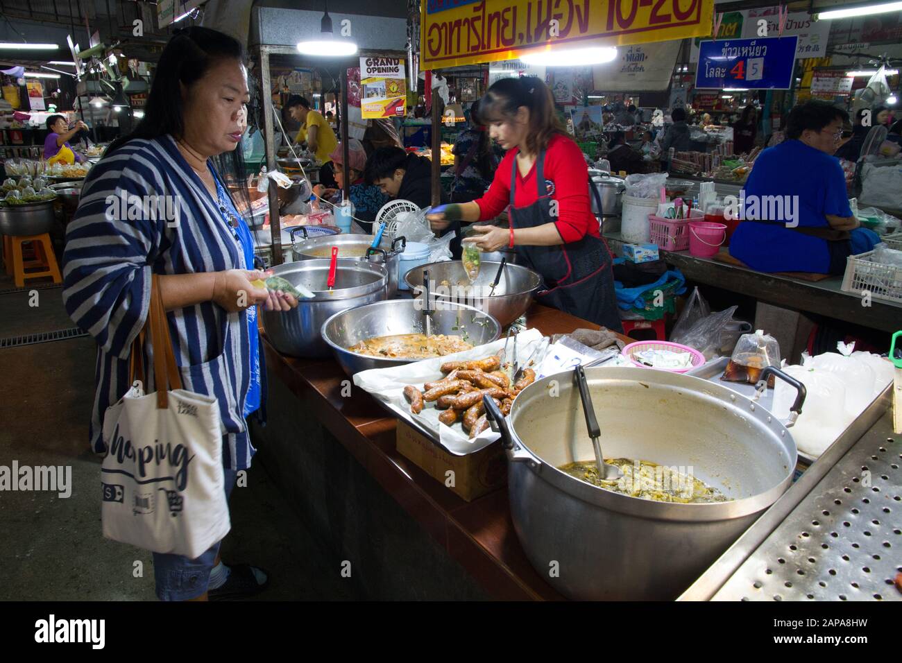 Chiang Mai Market Thailand woman shopping Stock Photo
