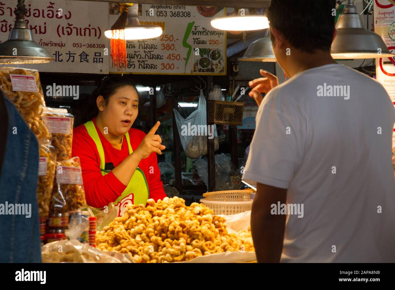Market stall woman shopping chiang mai chiangmai thailand thai hi-res ...