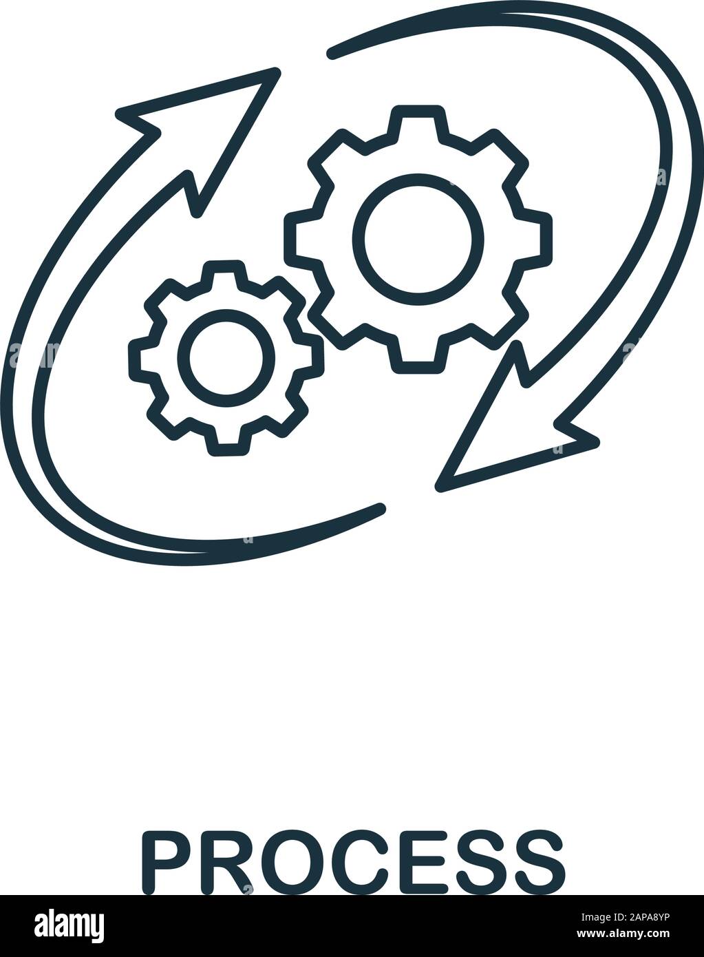 Process line icon. Thin style element from business administration ...