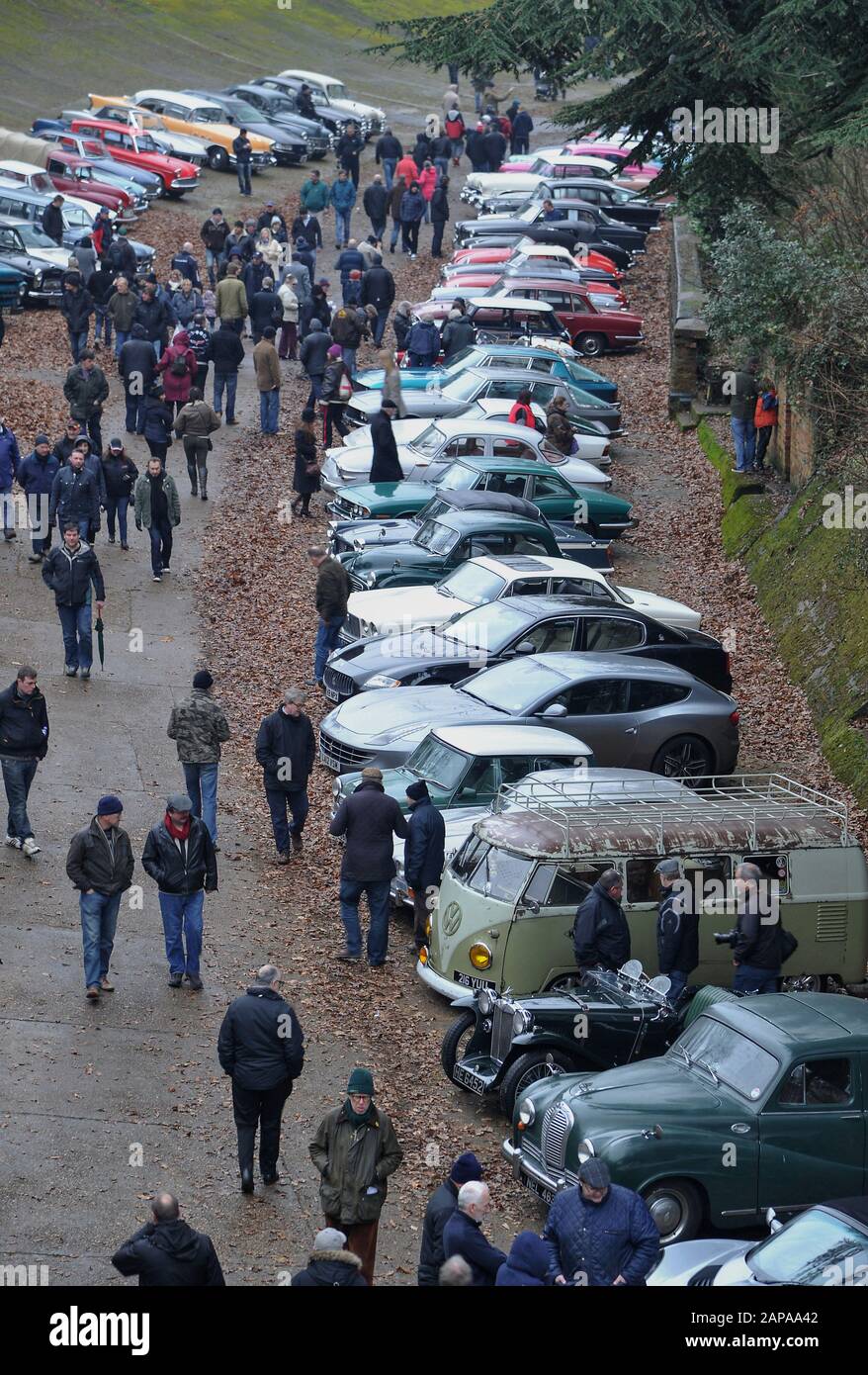 Brooklands New Years Day classic car meeting,  2015 Stock Photo
