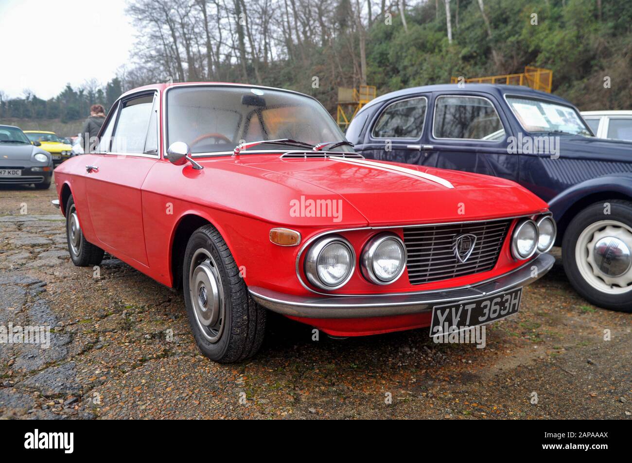 Brooklands New Years Day classic car meeting,  2015. Lancia Fulvia Stock Photo