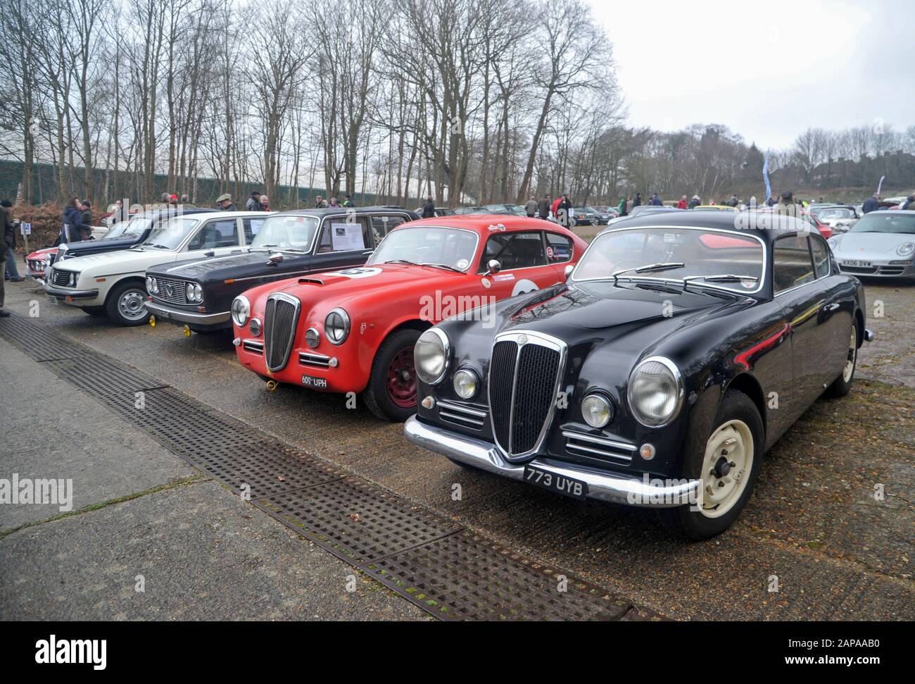 Brooklands New Years Day classic car meeting,  2015. Lancia Aurelia Stock Photo