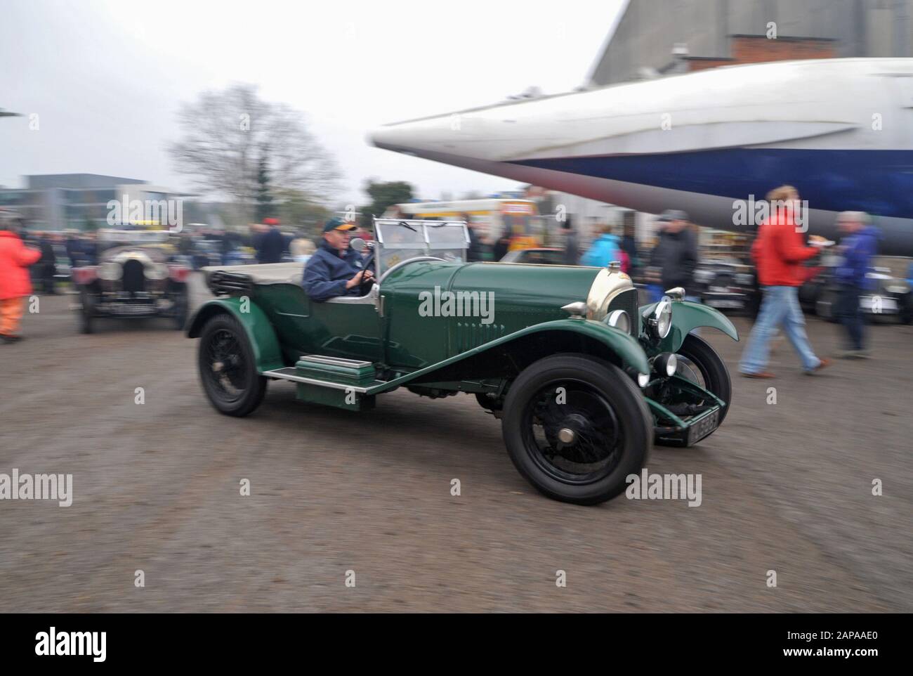 Brooklands New Years Day classic car meeting,  2015. Vintage Bentley Stock Photo