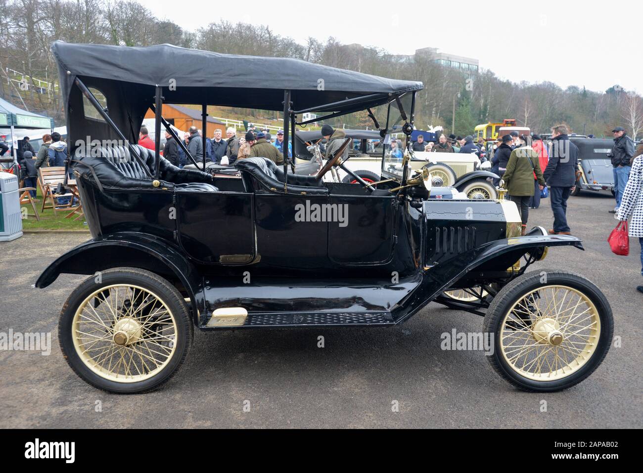 Brooklands New Years Day classic car meeting,  2015. Ford Model T Stock Photo
