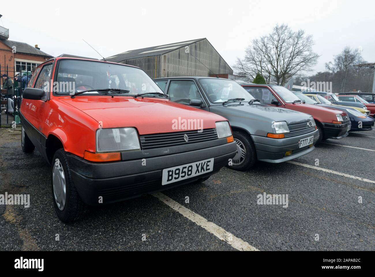 Brooklands New Years Day classic car meeting,  2015. Renault 5 Stock Photo