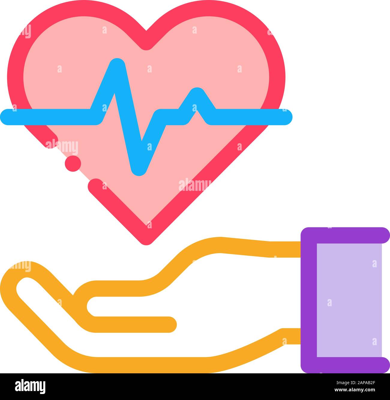Hand Hold Heart Icon Vector Outline Illustration Stock Vector Image ...