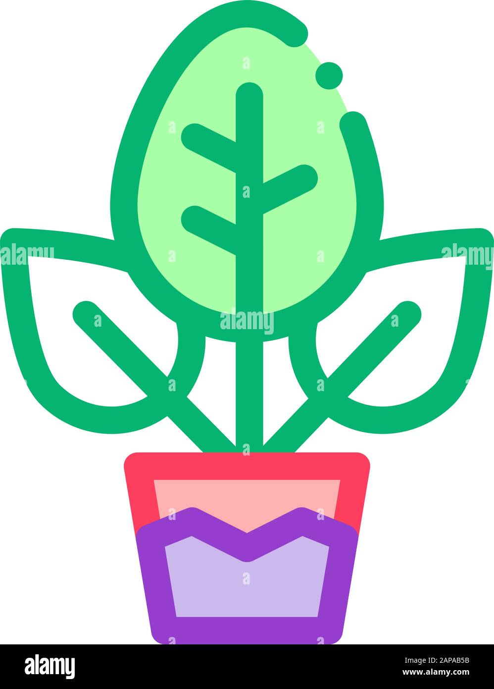 Plant In Pot Icon Vector Outline Illustration Stock Vector Image & Art ...