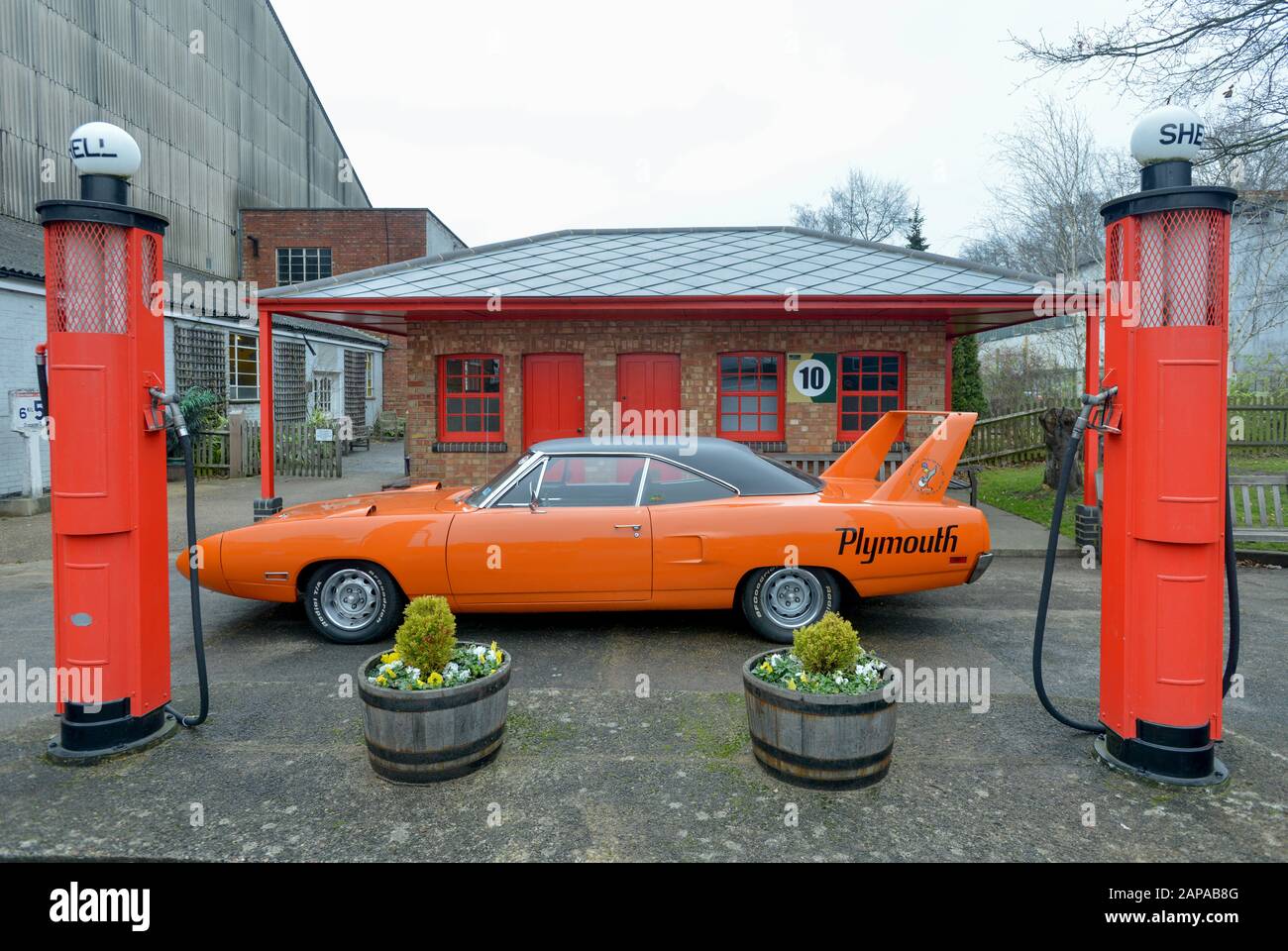 Brooklands New Years Day classic car meeting,  2015. Plymouth Superbird Stock Photo