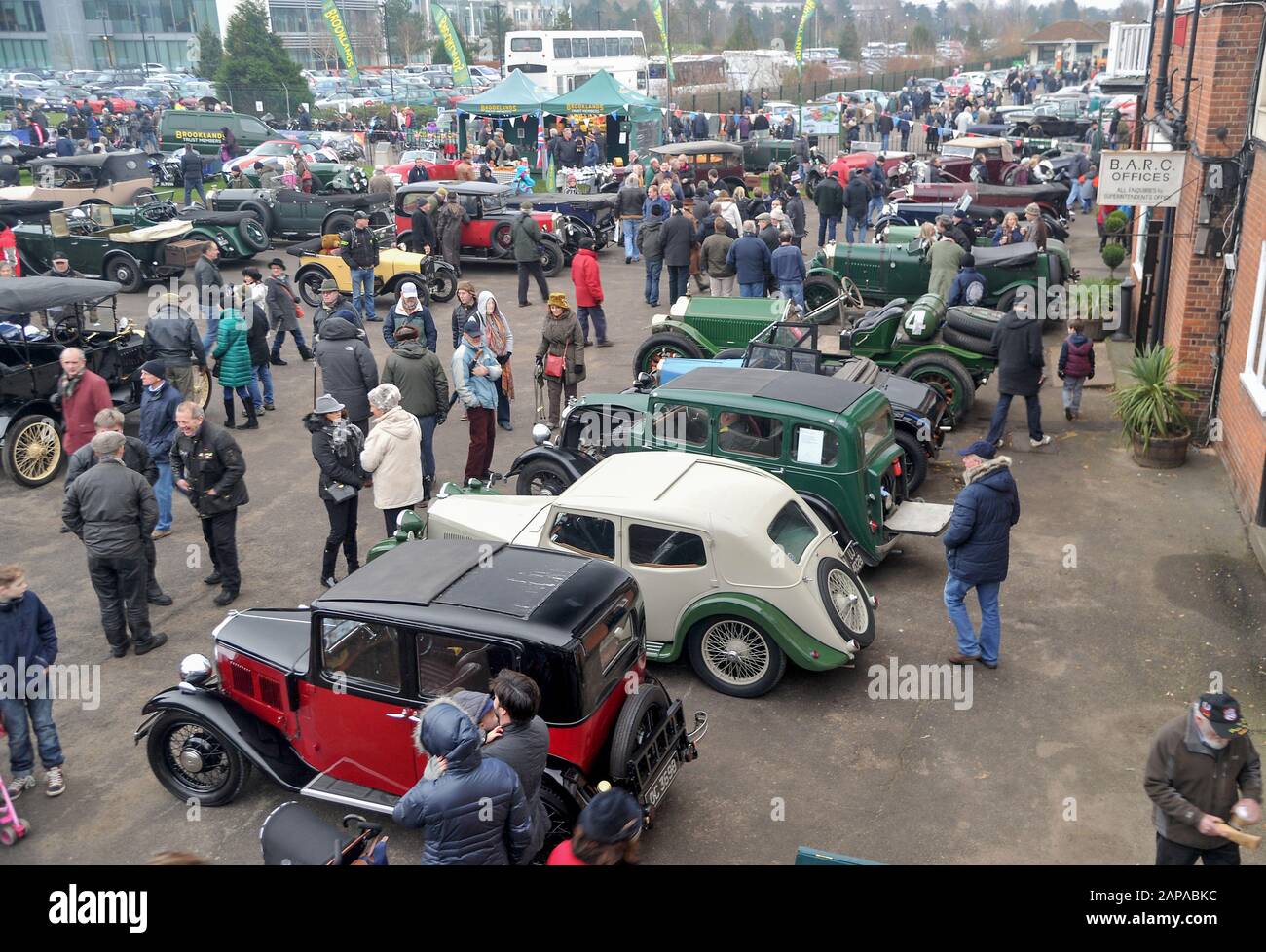 Brooklands New Years Day classic car meeting,  2015 Stock Photo