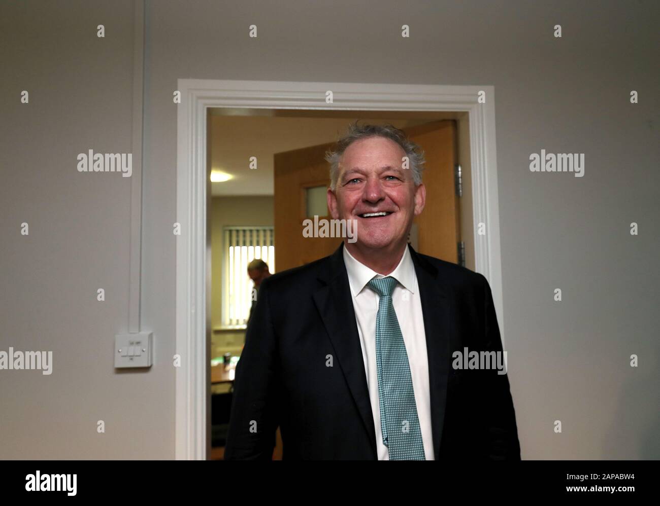 Former presidential candidate Peter Casey having handed in his nomination papers at the offices of the Dublin County Returning Officer in Finglas, Dublin. Casey will run for election against Taoiseach Leo Varadkar in his Dublin West constituency, while also running in Donegal. Stock Photo