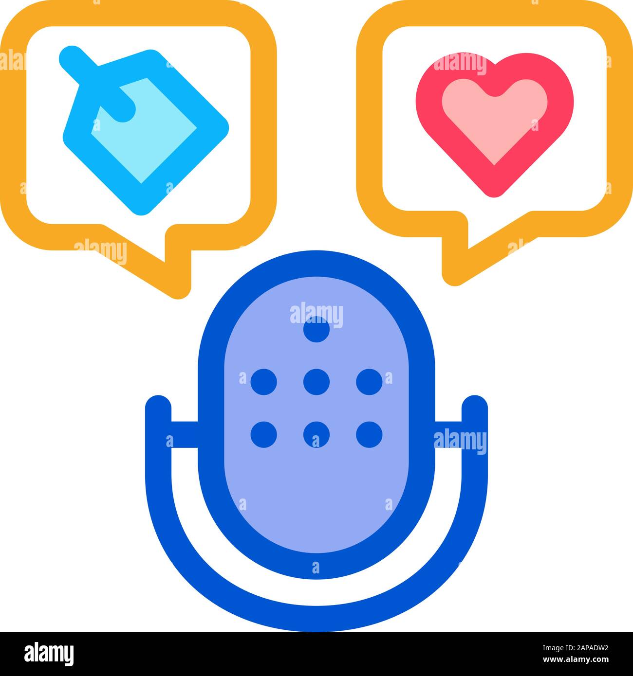 Microphone Label Icon Vector Outline Illustration Stock Vector Image & Art Alamy