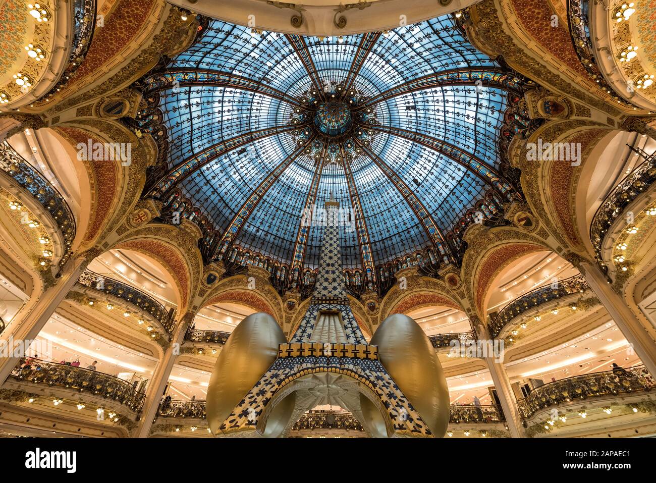 The Galeries Lafayette, an upmarket French department store chain Stock Photo