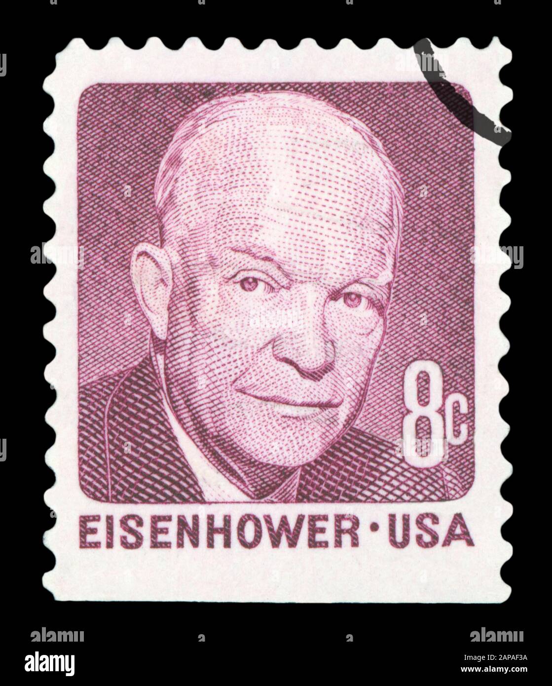 UNITED STATES OF AMERICA - CIRCA 1972: A stamp printed in USA shows image of former US President Dwight Eisenhower, series, circa 1972 Stock Photo