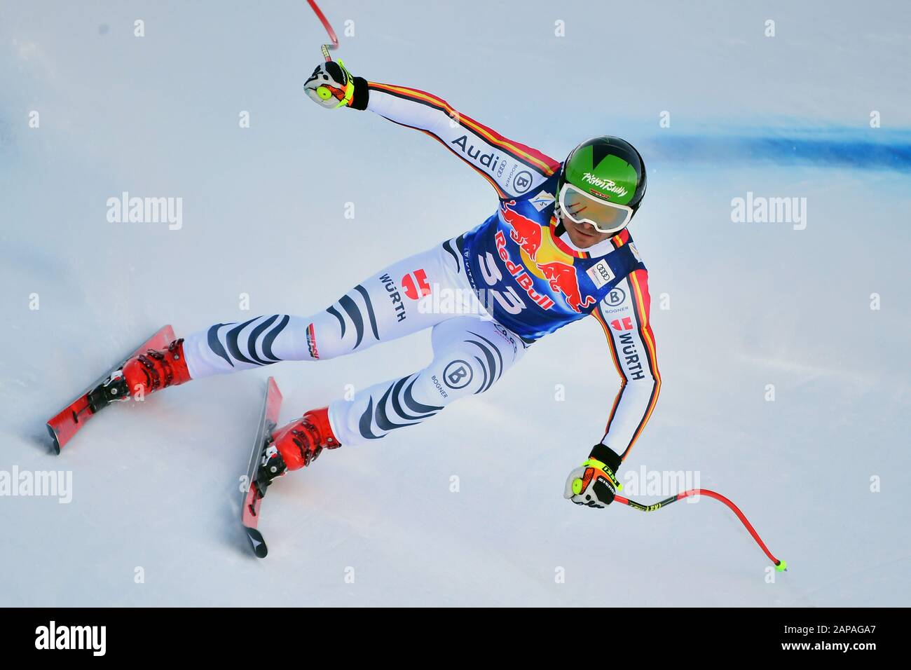 Andreas SANDER (GER), action, alpine skiing, training, 80. Hahnenkamm race 2020, Kitzbuehel