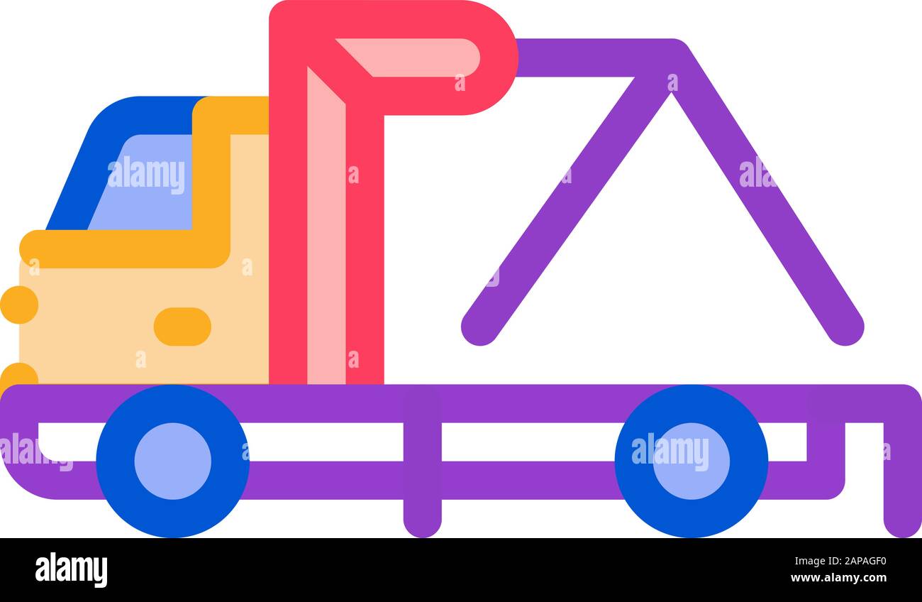 Evacuator Crane Icon Vector Outline Illustration Stock Vector