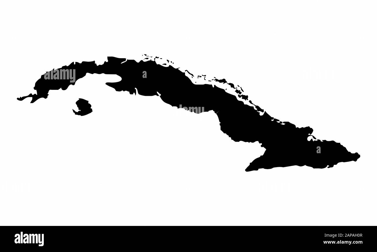 Cuba silhouette map Stock Vector