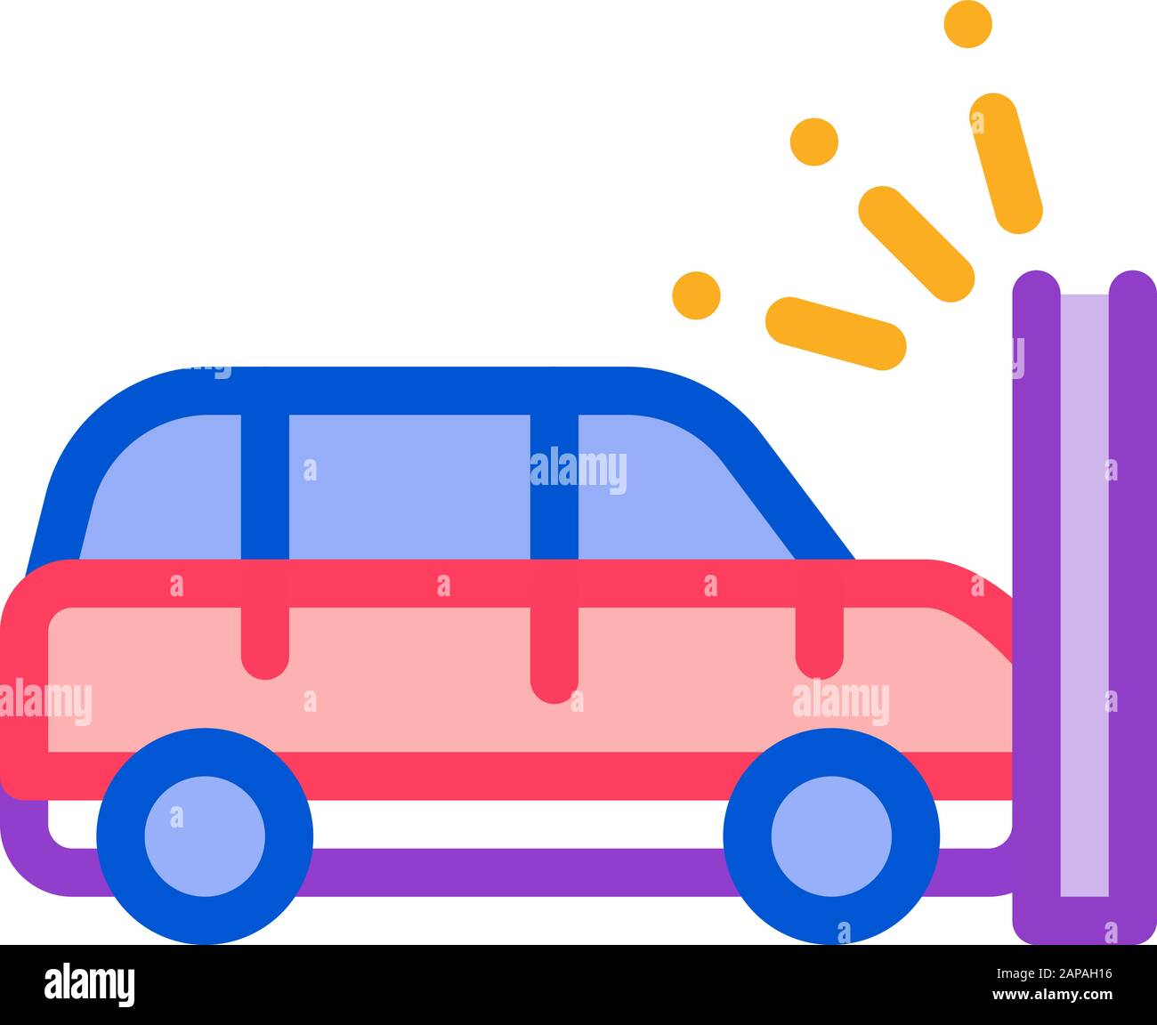 Crash Car Wall Icon Vector Outline Illustration Stock Vector Image ...