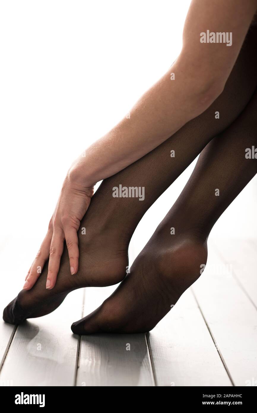 Women Feet In Pantyhose