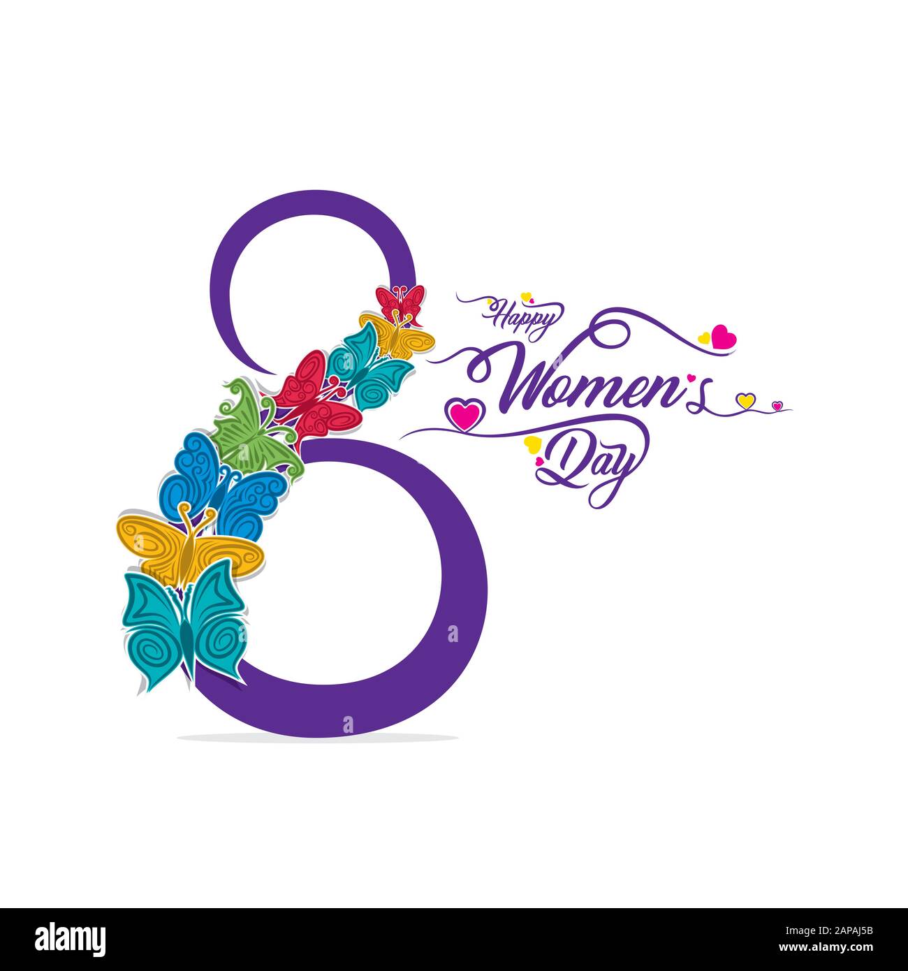 Happy women's day greeting card design,creative butterfly design ...