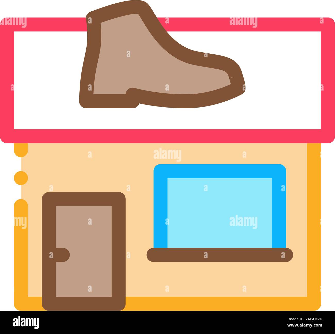 Shoe Repair Build Icon Vector Outline Illustration Stock Vector Image ...