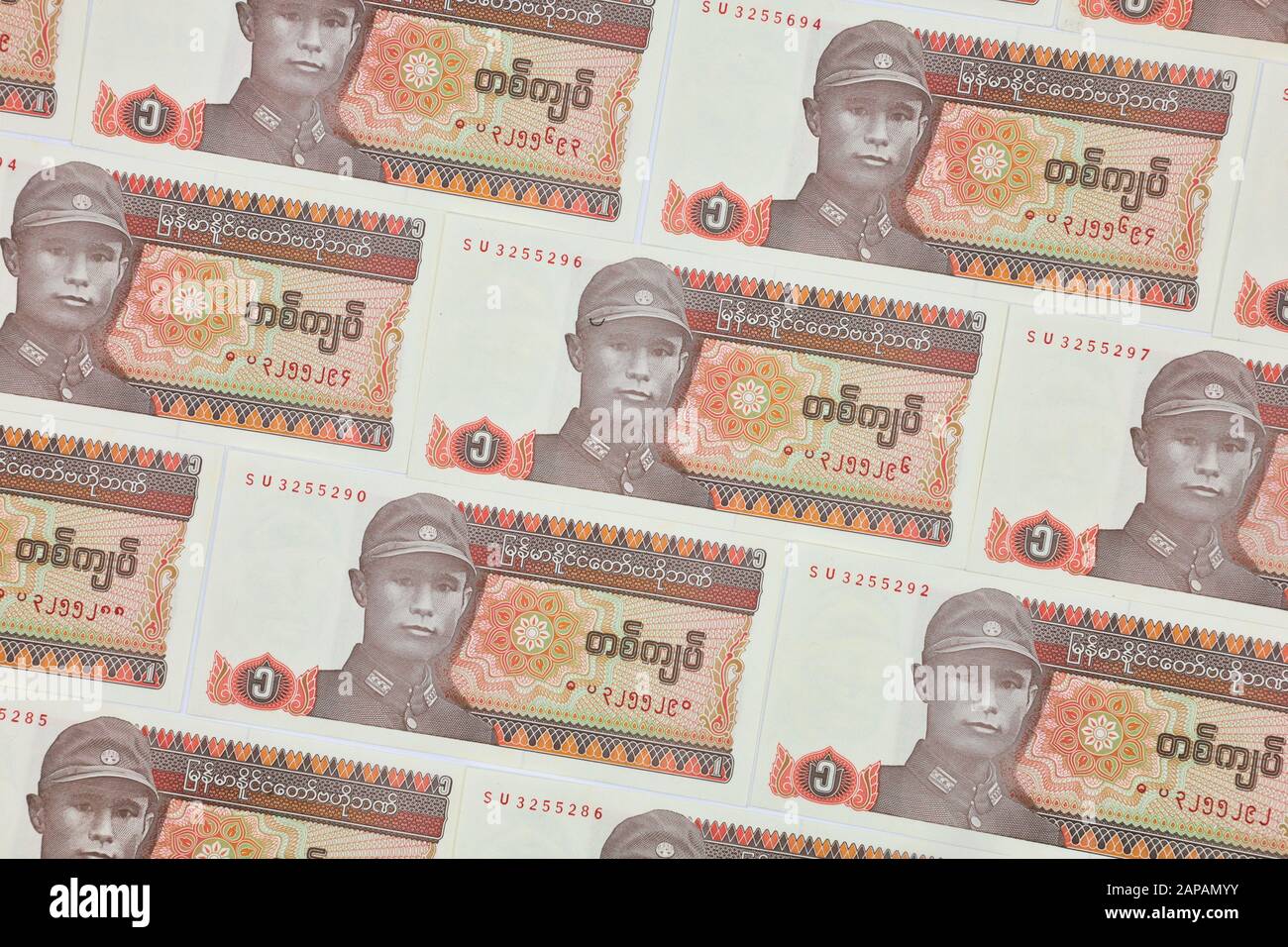 MANDALAY/MYANMAR - 07th January, 2020 : Myanmar Kyats Banknote, Money, Kyat Currency in Myanmar. Stock Photo