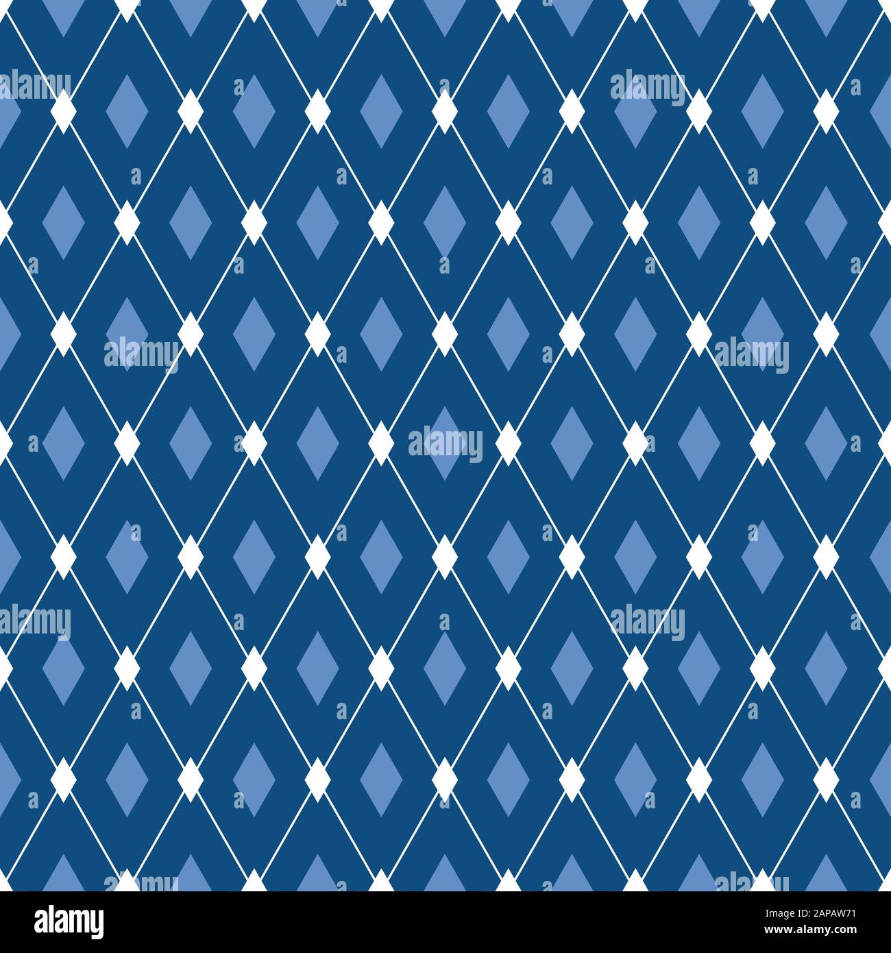 Vector seamless male pattern. Blue diamonds abstract background. For fabric print, wallpaper design Stock Vector
