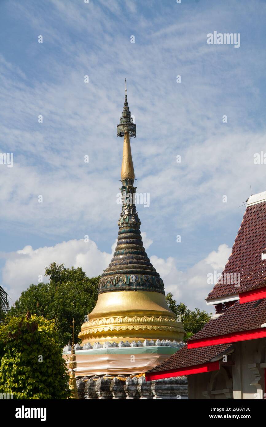 Thailand Wat Muen Lan temple buddhist buddhism chiang mai Stock Photo