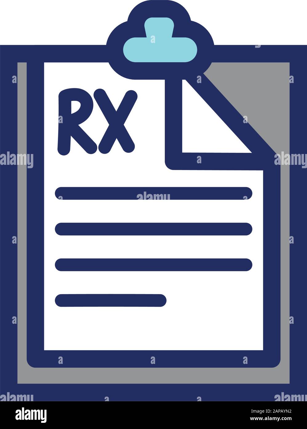 medical check list with rx document flat style icon Stock Vector Image ...