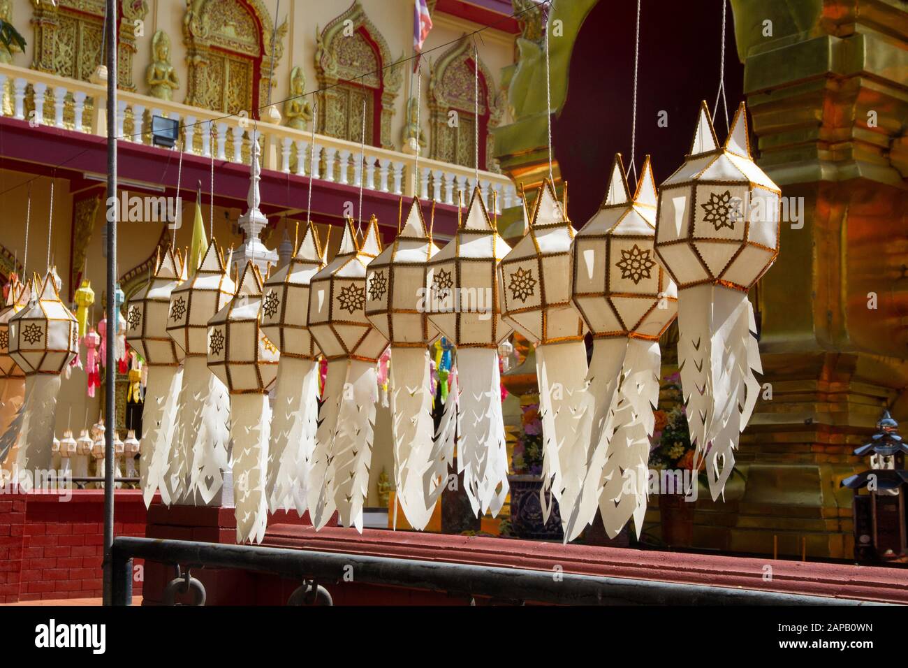 Thailand paper lanterns hanging Stock Photo Alamy