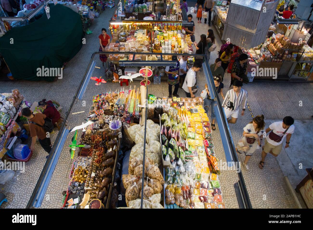 Thailand Chiang Mai Market interior  hi view Stock Photo
