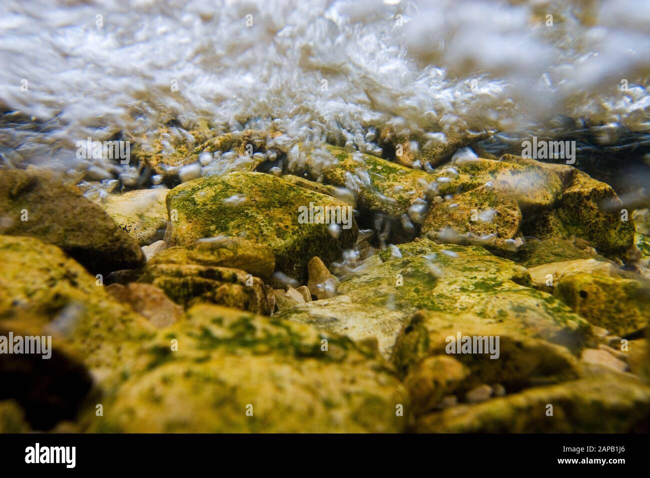 Rocky river bottom of the Licka Jesenica River Stock Photo - Alamy