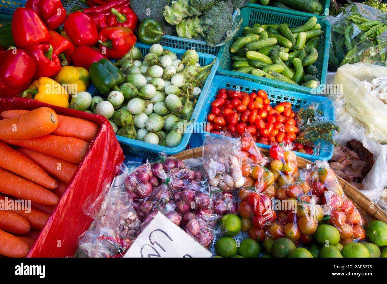 Thailand vegetables  in market Stock Photo