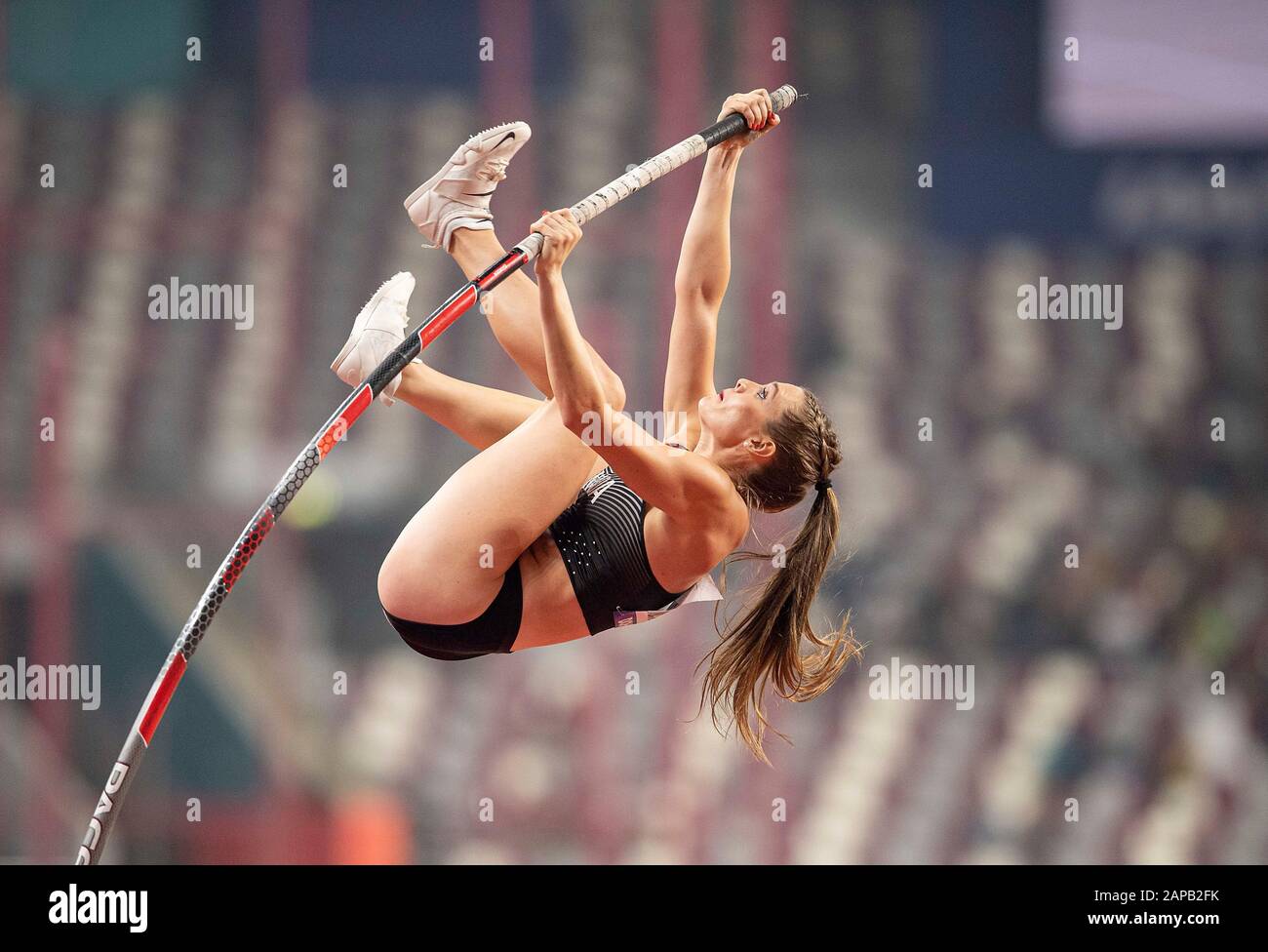 Alysha Newman (CAN) action. Final pole vault for women, on September 29 ...