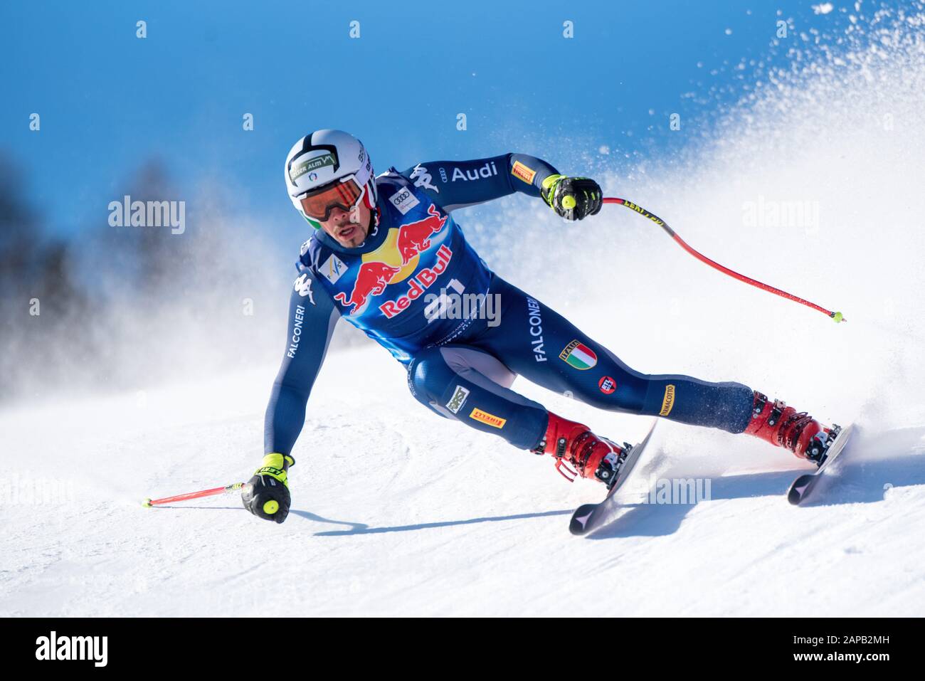 Peter Fill of Italy at the Ski Alpin: 80. Hahnenkamm Race 2020 - Audi FIS Alpine Ski World Cup - Men's Downhill Training at the Streif on January 22, 2020 in Kitzbuehel, AUSTRIA. (Photo by Horst Ettensberger/ESPA-Images) Stock Photo