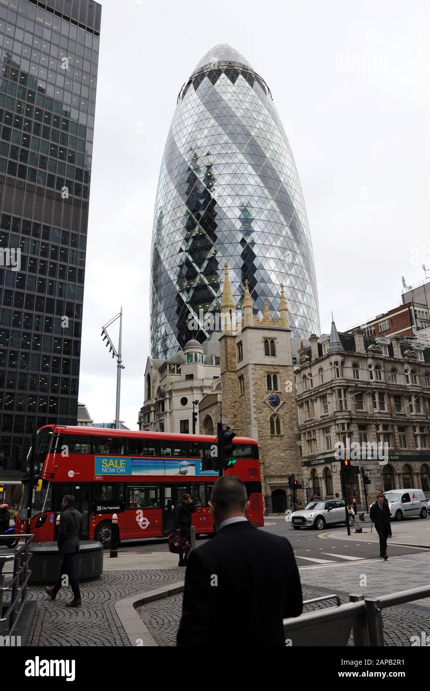 The Gherkin skyscraper in London, England Stock Photo