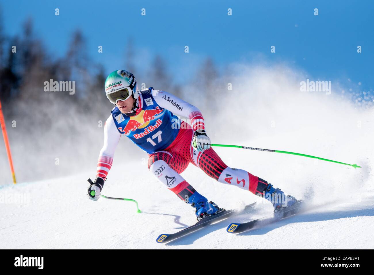 Otmar Striedinger of Austria at the Ski Alpin: 80. Hahnenkamm Race 2020 - Audi FIS Alpine Ski World Cup - Men's Downhill Training at the Streif on January 22, 2020 in Kitzbuehel, AUSTRIA. (Photo by Horst Ettensberger/ESPA-Images) Stock Photo